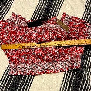 J. Crew Crop Top Liberty of London Wilshire Berry Print SZ XL NWT